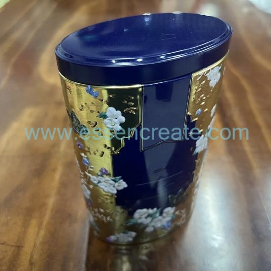 Luxury Embossed Cylinder Tin Canister, Custom Full Color Printing Round Tin Box, Food Grade Tinplate Container For Chocolate & Dried Fruit Gift Packing