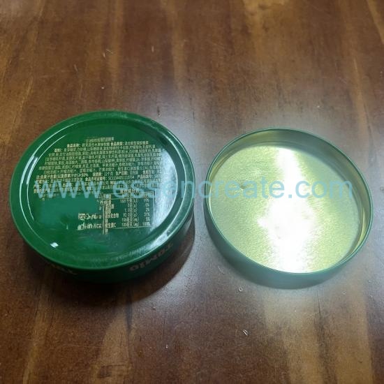 Small Round Metal Tin Canister With Separate Lid, Custom Printed Food Tin Box For Fruit Soft Candy, Chocolate Storage