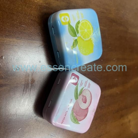 Food Safe Mini Square Hinge Tin Box, Custom Logo Tinplate Case For Breath Mint, Sweets, Small Accessories Packaging