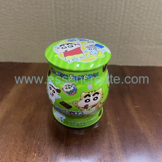 Unique Curved Body Tin Box, Food Safe Tinplate Jar With Separate Lid For Sweets And Small Gift Storag