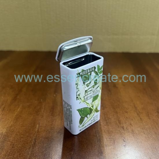 Food Safe Rectangular Metal Tin Can, Flip Top Tin Box For Confectionery Candy Custom Printing