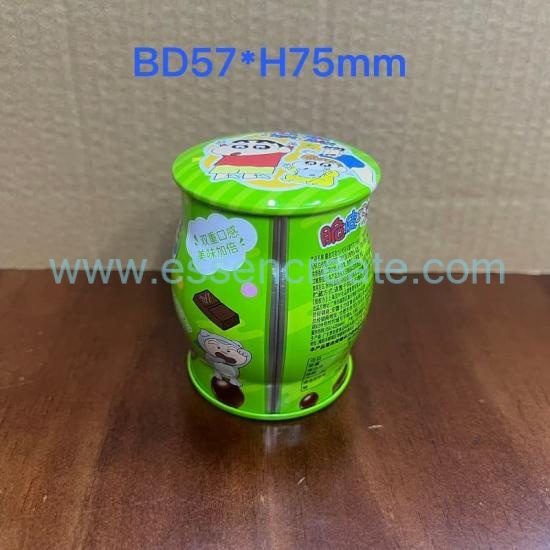 Unique Curved Body Tin Box, Food Safe Tinplate Jar With Separate Lid For Sweets And Small Gift Storag
