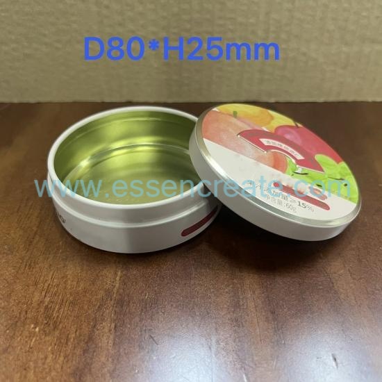 Low Profile Circular Metal Tin Box, Custom Printed Round Tin Can For Hard Candy Confectionery Packaging
