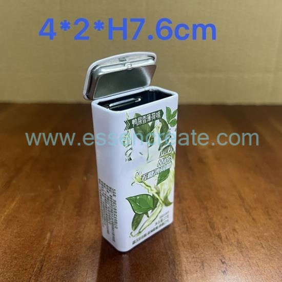 Food Safe Rectangular Metal Tin Can, Flip Top Tin Box For Confectionery Candy Custom Printing