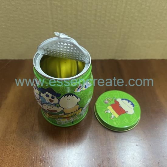 Unique Curved Body Tin Box, Food Safe Tinplate Jar With Separate Lid For Sweets And Small Gift Storag