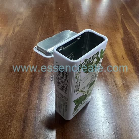 Food Safe Rectangular Metal Tin Can, Flip Top Tin Box For Confectionery Candy Custom Printing