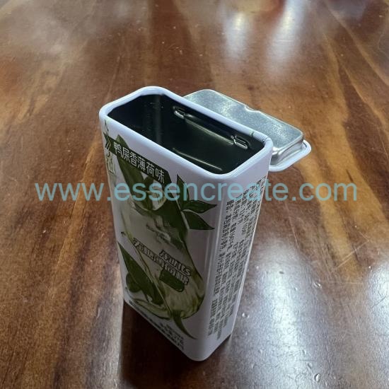 Food Safe Rectangular Metal Tin Can, Flip Top Tin Box For Confectionery Candy Custom Printing