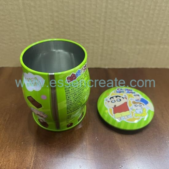 Unique Curved Body Tin Box, Food Safe Tinplate Jar With Separate Lid For Sweets And Small Gift Storag