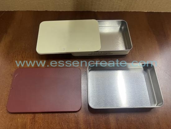 Custom Printed Sliding Lid Tin Container, Mini Rectangle Slide Tin Box For Lip Balm, Gift Card & Small Accessories Storage