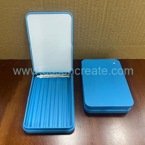 Food Grade Hinge Tin Container, Portable Flip Top Metal Tin For Strip Candy & Small Accessories Storage