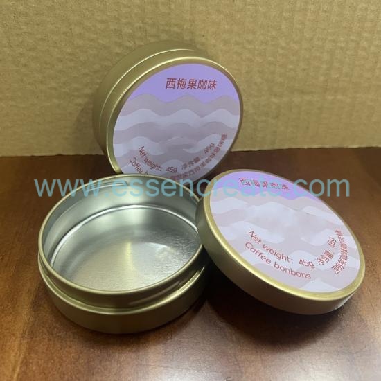 Food Safe Screw Cap Round Tin Container, Reusable Metal Tin Case For Sweets & Small Gift Packaging