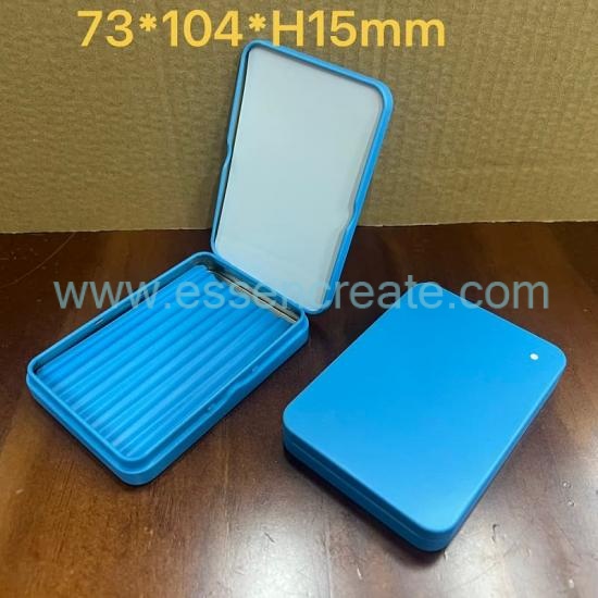 Food Grade Hinge Tin Container, Portable Flip Top Metal Tin For Strip Candy & Small Accessories Storage