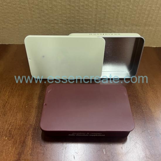 Custom Printed Sliding Lid Tin Container, Mini Rectangle Slide Tin Box For Lip Balm, Gift Card & Small Accessories Storage