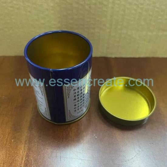 Mini Cylindrical Metal Tin Box, Custom Printed Round Canister For Medicine Powder, Herb & Candy Storage