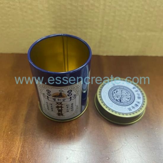 Mini Cylindrical Metal Tin Box, Custom Printed Round Canister For Medicine Powder, Herb & Candy Storage