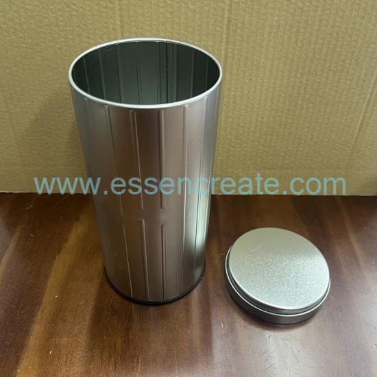 1.7L Round Metal Storage Tin, Custom Printed Cylinder Tin Can For Tea Nuts Candy Bulk Packaging