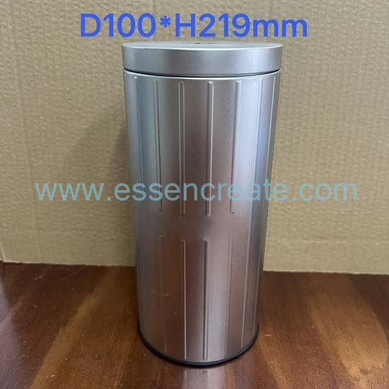 1.7L Round Metal Storage Tin, Custom Printed Cylinder Tin Can For Tea Nuts Candy Bulk Packaging