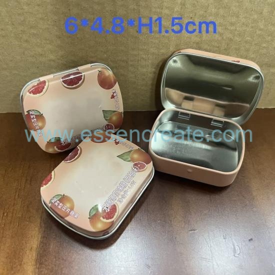 Wholesale Portable Hinged Tin Container, Food Grade Small Metal Tin Box For Mint Tablets & Hard Candy