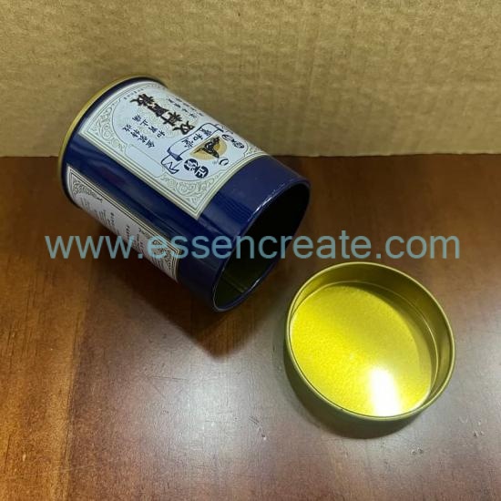 Mini Cylindrical Metal Tin Box, Custom Printed Round Canister For Medicine Powder, Herb & Candy Storage