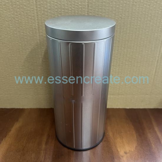 1.7L Round Metal Storage Tin, Custom Printed Cylinder Tin Can For Tea Nuts Candy Bulk Packaging