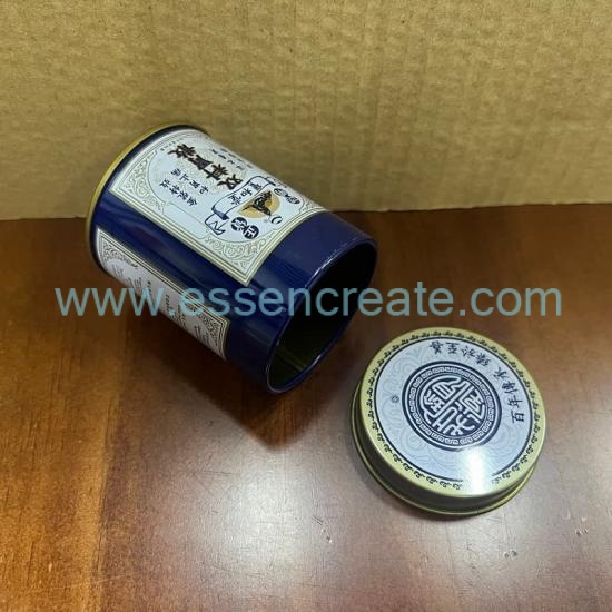 Mini Cylindrical Metal Tin Box, Custom Printed Round Canister For Medicine Powder, Herb & Candy Storage
