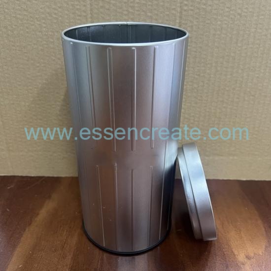 1.7L Round Metal Storage Tin, Custom Printed Cylinder Tin Can For Tea Nuts Candy Bulk Packaging