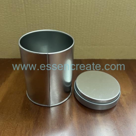 Custom Logo Metal Tin Container, 0.65L Plain Silver Round Can For Candle, Candy, Nuts & Dry Goods