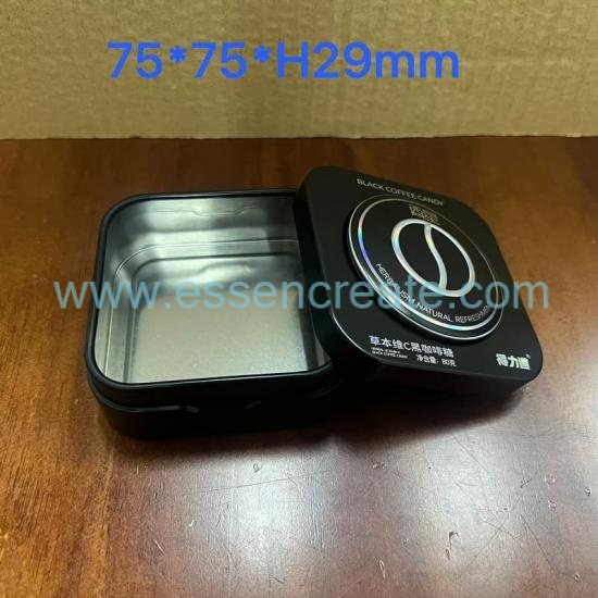Custom Logo Small Square Tin Can Food Grade Metal Packaging Box