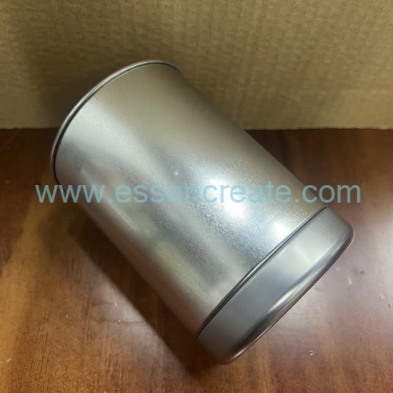 Custom Logo Metal Tin Container, 0.65L Plain Silver Round Can For Candle, Candy, Nuts & Dry Goods