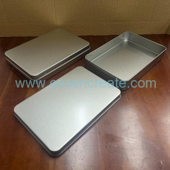 Custom Logo Blank Rectangular Tin Case, Slip Lid Metal Tin Box For Stationery, Hardware & Souvenir Packing