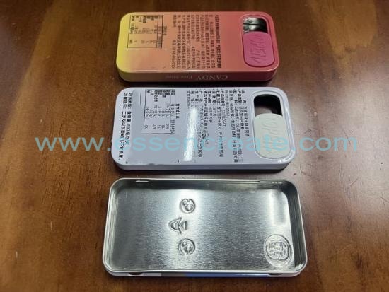 Custom Logo Sliding Metal Tin Box, Portable Rectangular Slide Tin For Sugar Free Mints & Small Tablet Storage