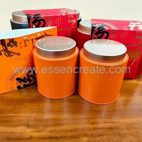 Premium Coffee & Matcha Gift Packaging Kit, Round Tin Box with Paper Band and Tote Bag for Tea Leaves & Powder