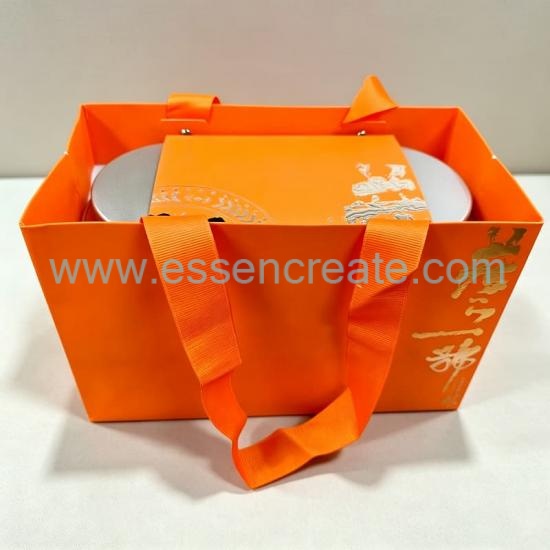 Premium Coffee & Matcha Gift Packaging Kit, Round Tin Box with Paper Band and Tote Bag for Tea Leaves & Powder