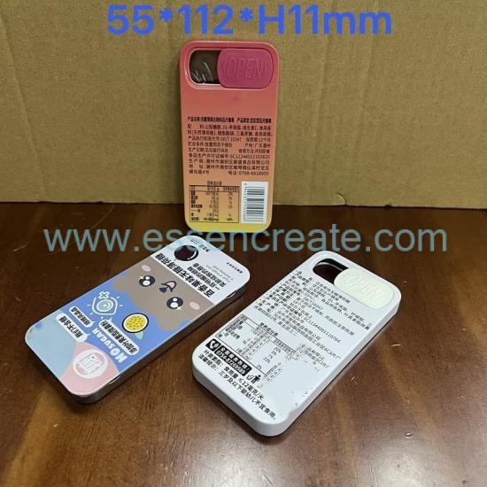 Custom Logo Sliding Metal Tin Box, Portable Rectangular Slide Tin For Sugar Free Mints & Small Tablet Storage