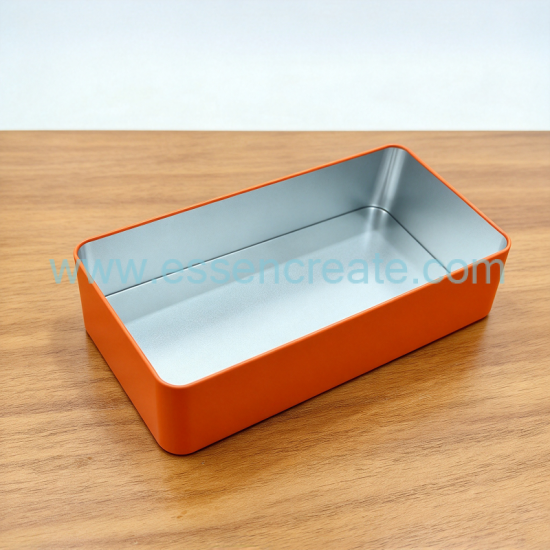 Premium Rounded Rectangle Tin Storage Box, Custom Printed Food‑Safe Metal Tin With Blister Inner For Chocolate Ball & Specialty Tea Gifts
