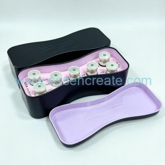 Custom Irregular Curved Waist‑Shape Tin Box, Special‑Shaped Metal Gift Tin With Flocked Insert For Vial Health Supplement & Wellness Bottle Packaging