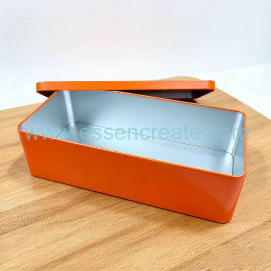 Premium Rounded Rectangle Tin Storage Box, Custom Printed Food‑Safe Metal Tin With Blister Inner For Chocolate Ball & Specialty Tea Gifts