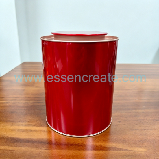 Decorative Cylindrical Metal Tin Container with Inner Sealing Lid, Custom Logo Round Tin Canister for Herbal, Powder and Gift Packing
