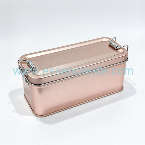 Colorful Hinge Lock Metal Tin Box, Portable Rectangular Tin Container, Custom Logo Packaging for Dry Goods, Herb, Cosmetic Sample Storage