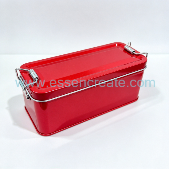 Colorful Hinge Lock Metal Tin Box, Portable Rectangular Tin Container, Custom Logo Packaging for Dry Goods, Herb, Cosmetic Sample Storage
