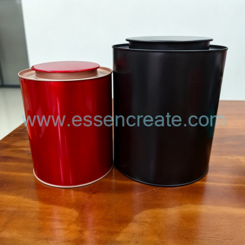 Decorative Cylindrical Metal Tin Container with Inner Sealing Lid, Custom Logo Round Tin Canister for Herbal, Powder and Gift Packing