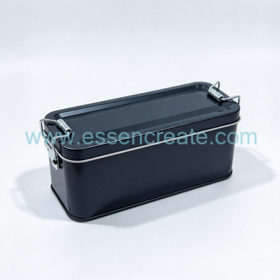 Colorful Hinge Lock Metal Tin Box, Portable Rectangular Tin Container, Custom Logo Packaging for Dry Goods, Herb, Cosmetic Sample Storage