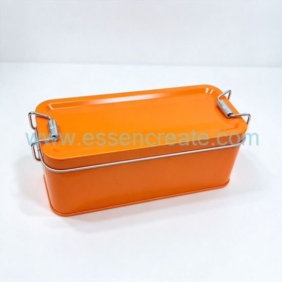 Colorful Hinge Lock Metal Tin Box, Portable Rectangular Tin Container, Custom Logo Packaging for Dry Goods, Herb, Cosmetic Sample Storage