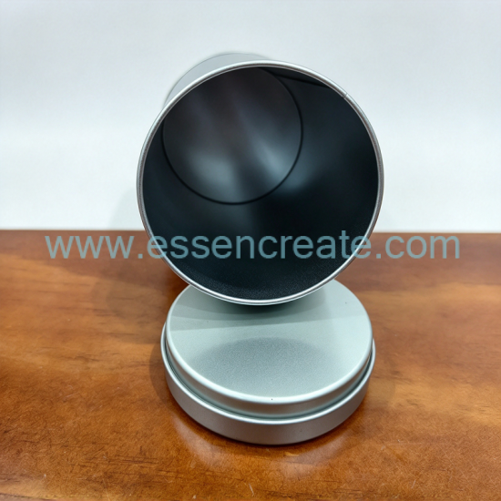 Matte Silver Cylinder Metal Tin Canister with Inner Sealing Lid, Custom Logo Round Tin Box for Herbal Loose Leaf Tea and Gift Packing