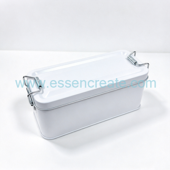 Colorful Hinge Lock Metal Tin Box, Portable Rectangular Tin Container, Custom Logo Packaging for Dry Goods, Herb, Cosmetic Sample Storage
