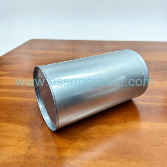 Matte Silver Cylinder Metal Tin Canister with Inner Sealing Lid, Custom Logo Round Tin Box for Herbal Loose Leaf Tea and Gift Packing