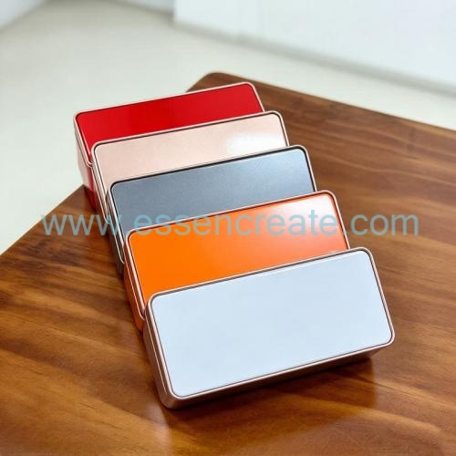 Slim Rectangular Tin Gift Container, 8‑Cavity Molded EVA Foam Inner Tray, Shock‑Proof Metal Packaging for Bath Fizz, Wellness Gummies & Boutique Souvenirs