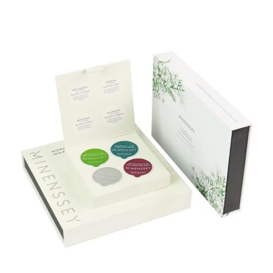 Luxury Rigid Flip Cosmetic Packaging Box, Custom Logo Capsule Facial Mask Gift Box With Pre-cut EVA Tray