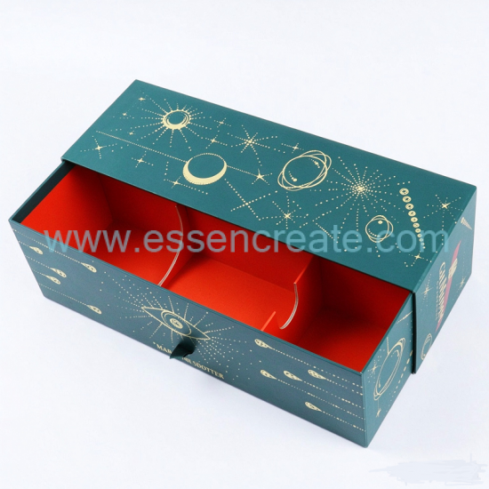 Custom Drawer Style Champagne Gift Box Luxury Hot Stamping Paper Rigid Box For Sparkling Wine Packaging