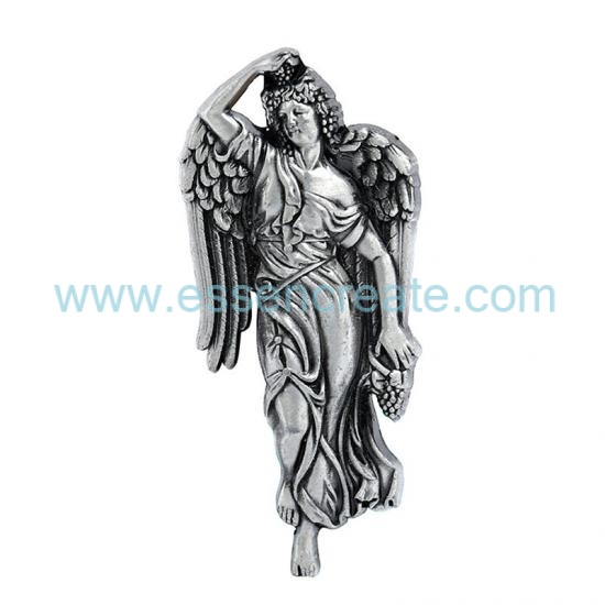 Luxury 3D Sculpted Metal Bottle Label, Custom Angel Figurine Embossed Zinc Alloy Badge, Self‑Sticking Vintage Metal Tag For Wine Packaging